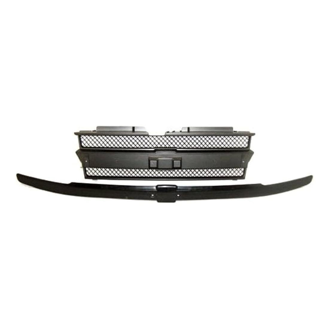 Front Grille Assembly Includes Primed PTM Molding without Headlight Washer Holes