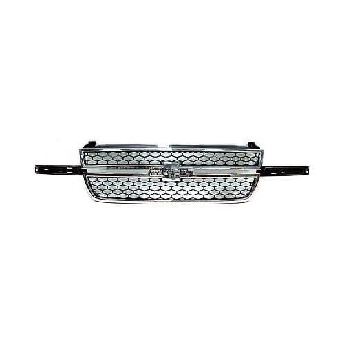 Front Grille Chrome Frame with Black Honeycomb with Split Center Bar will Require Wing Inserts for Dale Earnhart with Intimidator Package