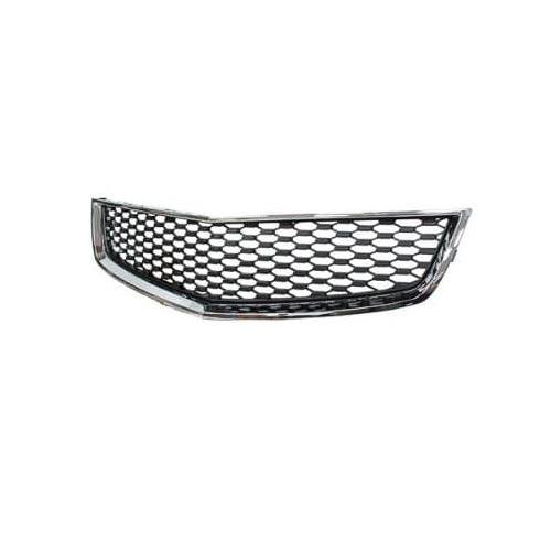 Front Lower Grille Matte-Black with Chrome Molding