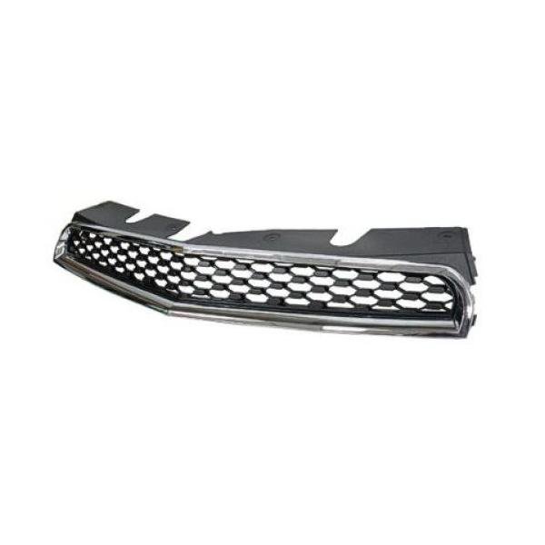 Front Upper Grille Black with Chrome Molding