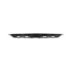 Front Upper Grille Dark Gray with Chrome Molding Plastic