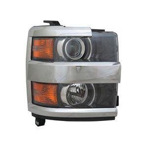 Front Right HeadLamp Assembly Composite Halogen Black Bezel with Chrome Trim