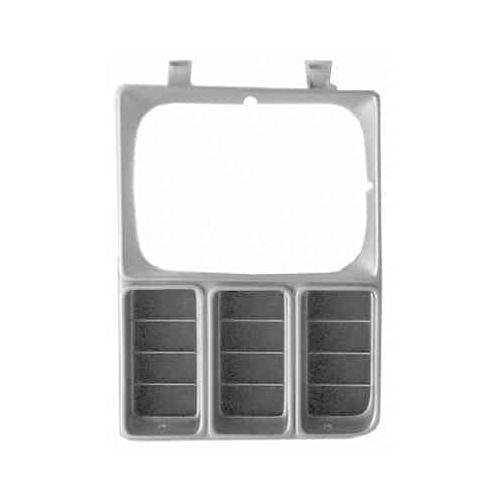 Front Right Headlamp Door Silver and Black for Single Rectangular Headlights