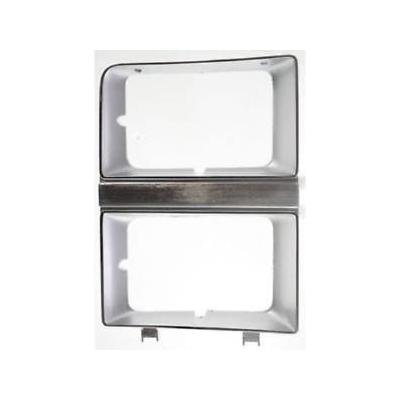Front Right Headlamp Door Silver and Chrome for Dual Rectangular Headlights
