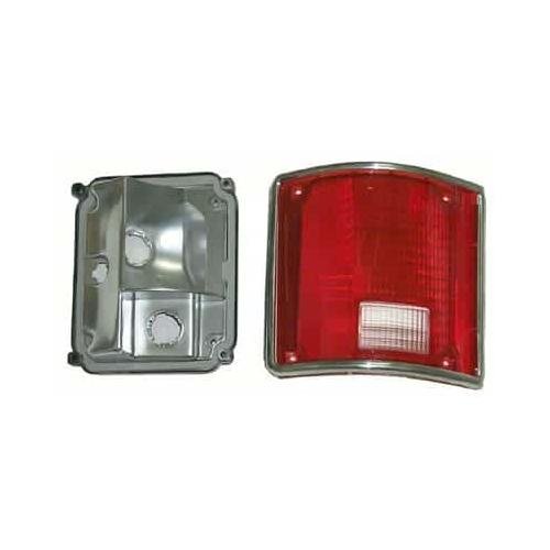 Rear Left Tail Lamp Lens and Housing with Chrome Trim