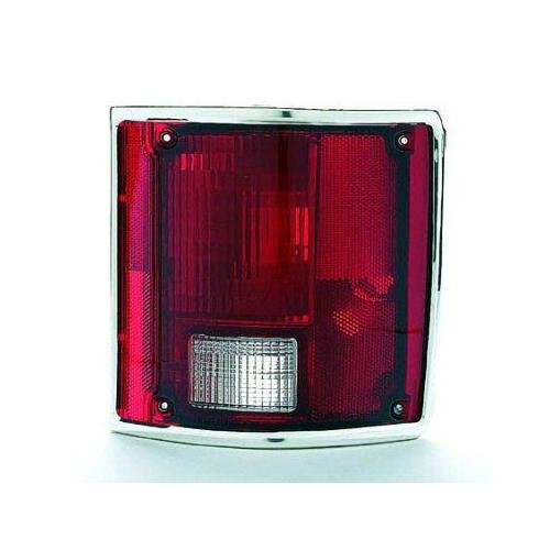 Rear Right Tail Lamp Lens and Housing with Chrome Trim