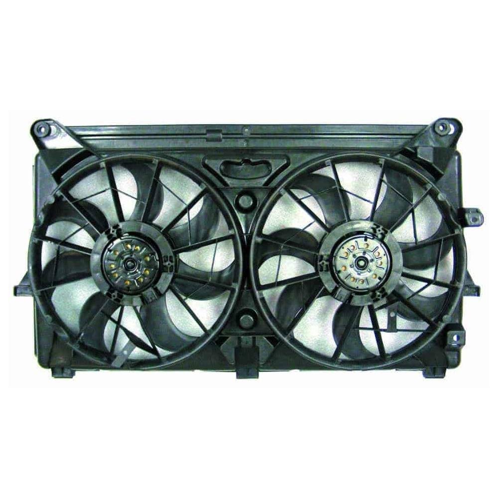 Front Radiator Dual Cooling Fan Assembly fits Models with 4.8L/5.3L and 6.0L V8 Engines Includes Motor without Performance Package