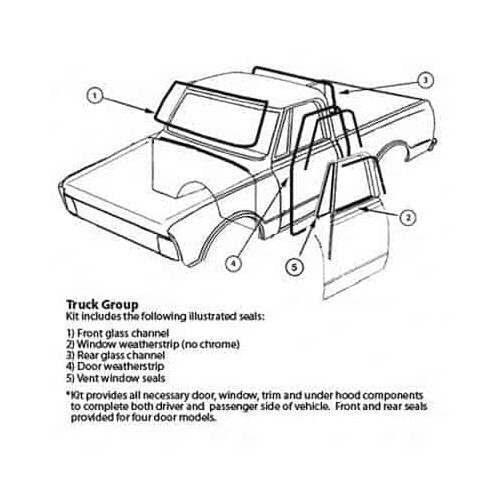 Weatherstrip Kit without Chrome Reveal