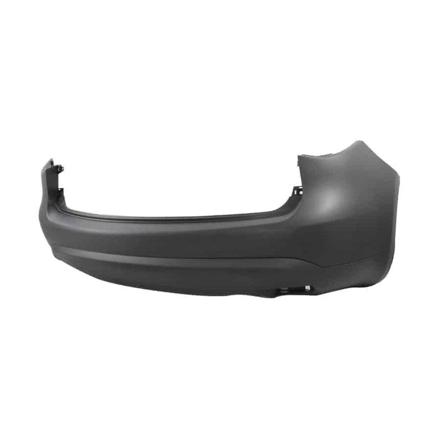 Rear Bumper Cover Primed PTM without Park Assist Sensor Holes Smooth Upper with Lower Textured -CAPA Certified