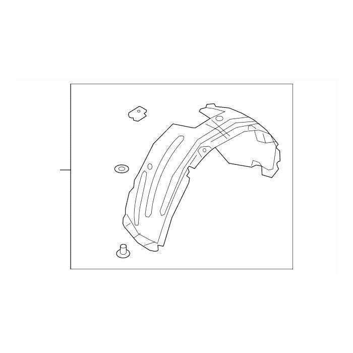 Passenger Side Fender Liner 2016-2017 Kia Rio