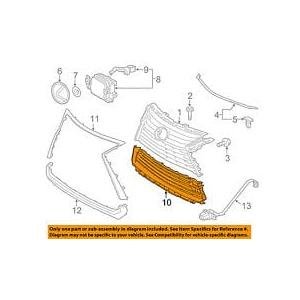 Front Bumper Grille without F-Sport Package for Canada Built Models with Park Assist Holes