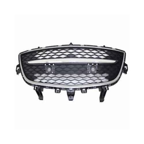 Front Bumper Cover Grille Silver-Chrome and Black