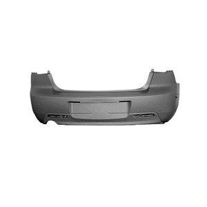 Rear Bumper Cover Primed PTM for Sedan Non Sport Models without Spoiler Holes with Textured Lower Center Area -CAPA Certified