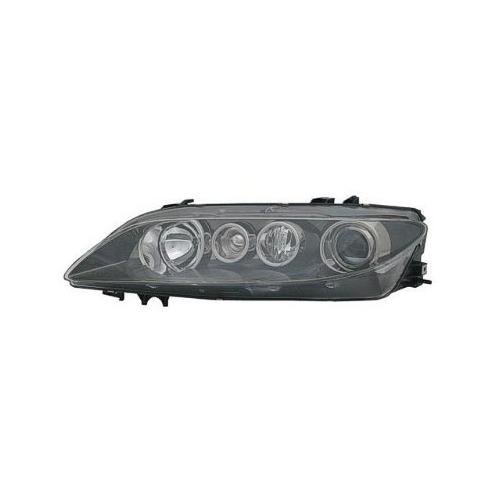 Front Left HeadLamp Composite Halogen Lens and Housing Standard Smoked Black Bezel