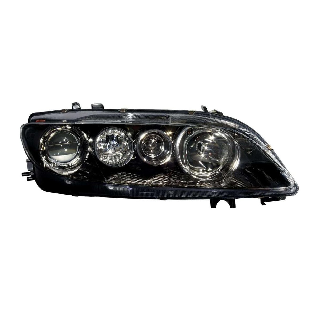 Front Right HeadLamp Composite Halogen Lens and Housing Standard Smoked Black Bezel