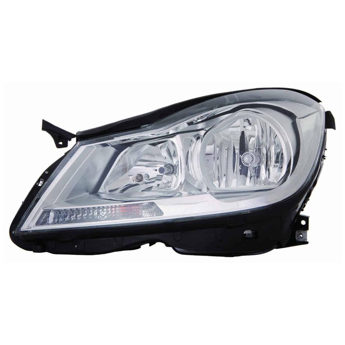 Front Left HeadLamp Composite W204 Sedan w/o Cornering Lamps Chrome