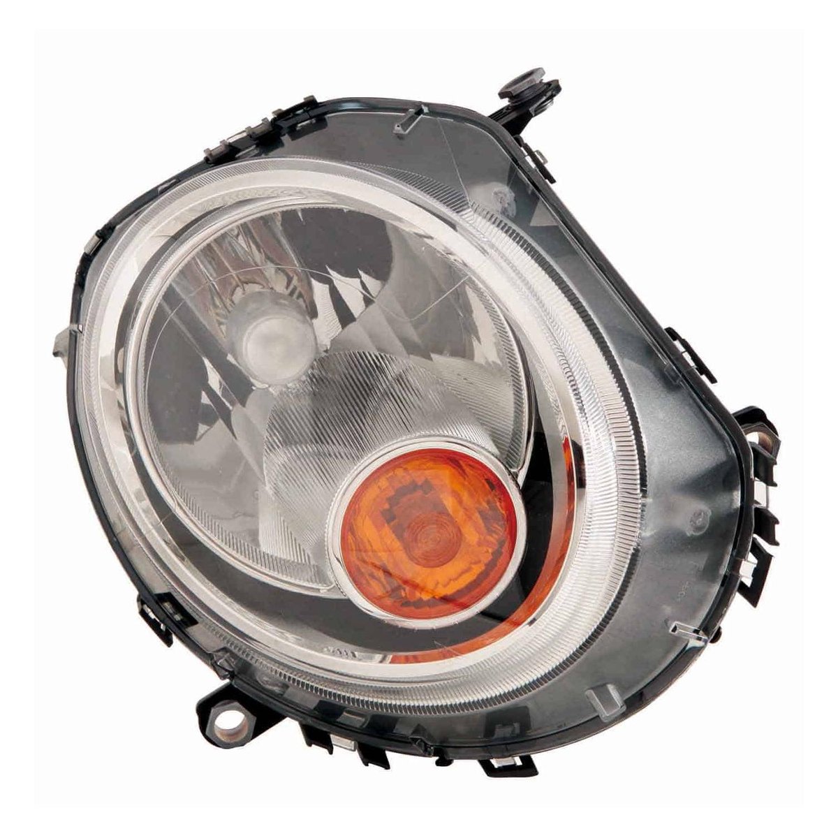 Front Right HeadLamp Composite Halogen Assembly with Yellow Signal without Black Surround without Auto Adjust Headlamps for Convertible Models
