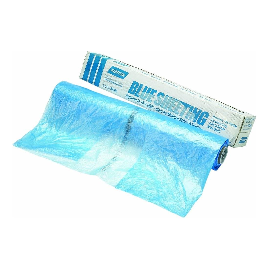 Norton 03345 16' x 350' Blue Sheeting HDPE Plastic Roll