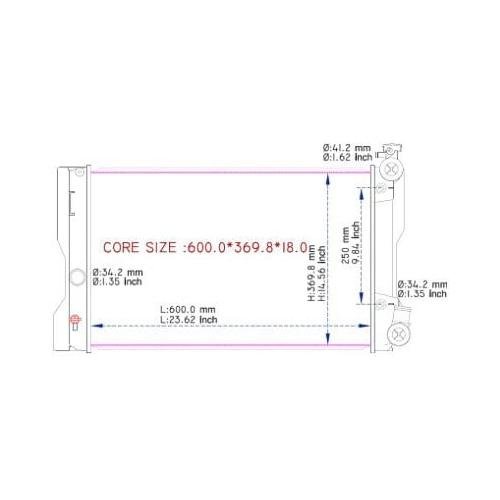 Front Radiator for Models with 1.8L L4 Built In North American with 27.8 Inch Top Mount Width Plastic and Aluminum