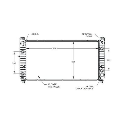 Front Radiator with TOC for 8.1L with 5 speed Allison Automatic Transmission